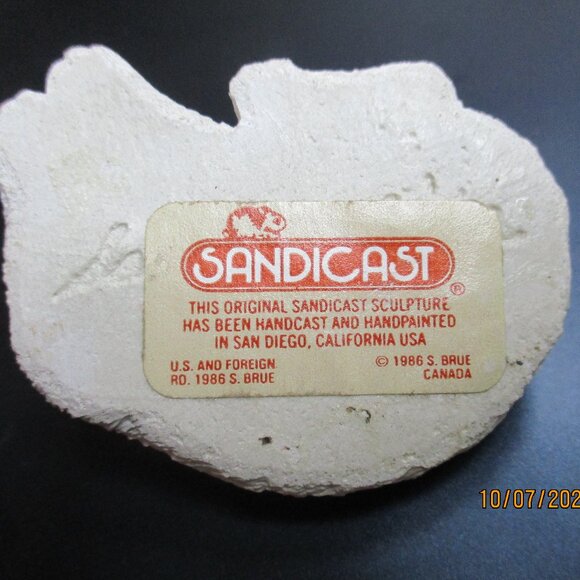 1986 Sandicast Lil Snoozer "Cuddles" Hand Cast Cat 2 1/2" long nwot - Picture 2 of 6